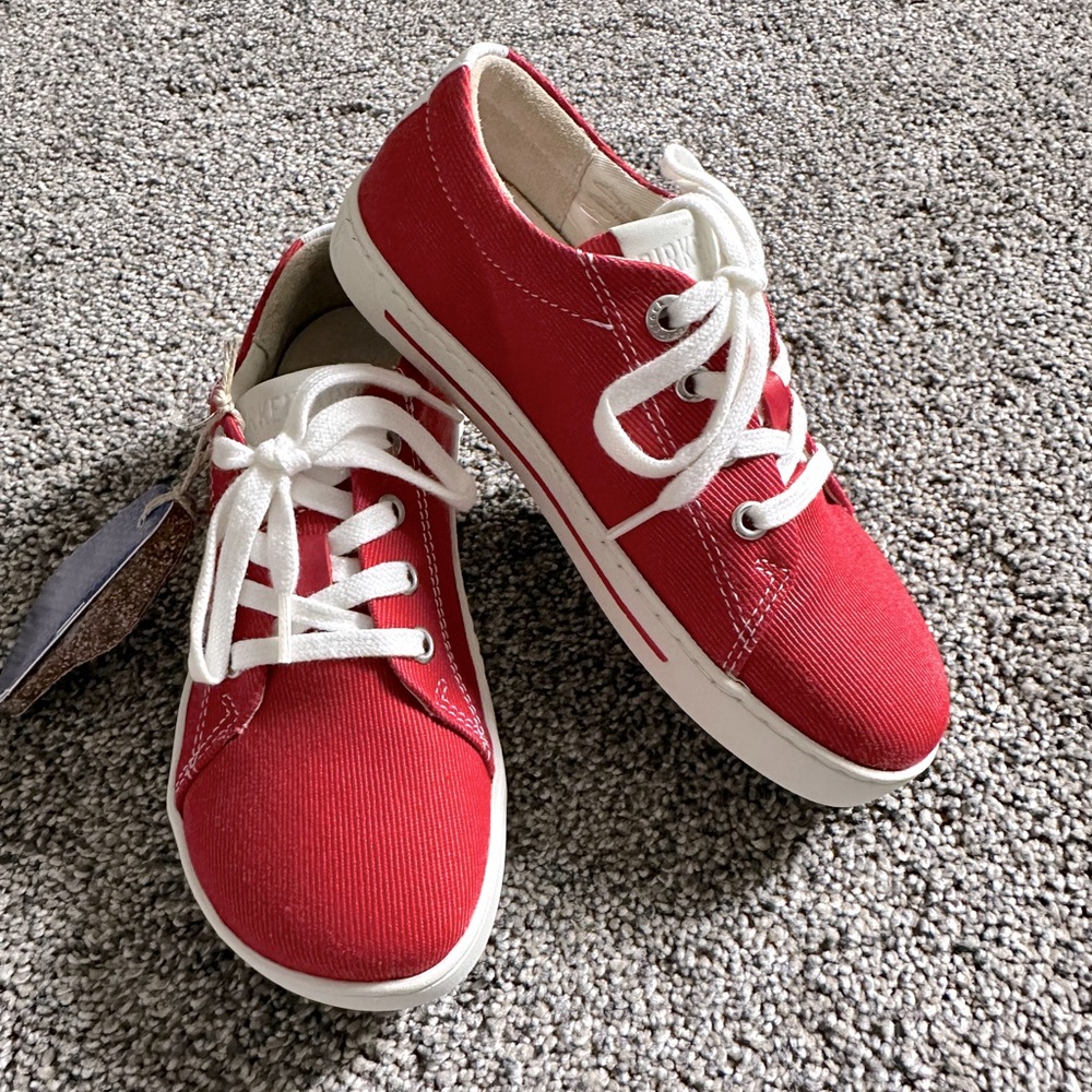 Birkenstock Kids Red/White Sneakers Classic Canvas Design - Size 12 - New W/Tags